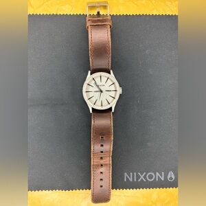 Nixon The Sentry Leather Watch